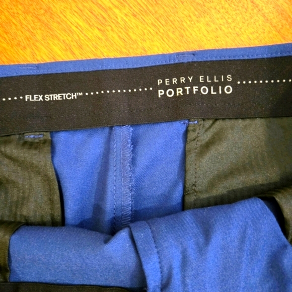 Perry Ellis Stretch Flex Men's Blue Slacks Slim Fit Size 38"/34" - Picture 8 of 10